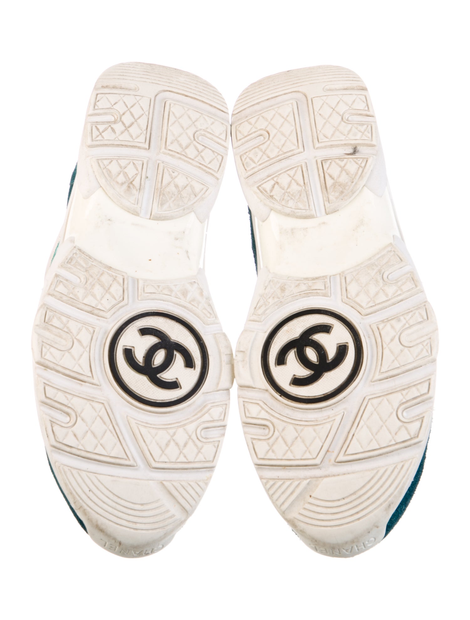 Chanel Interlocking CC Logo Suede Sneakers